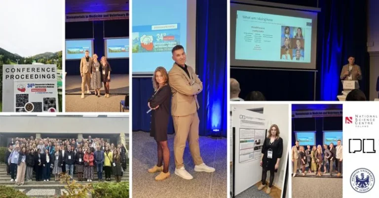Członkowie naszego Zespołu — Jakub Matusiak i Adrianna Kaczmarska-Król — wzięli udział w 34th Annual Conference on Biomaterials in Medicine and Veterinary...